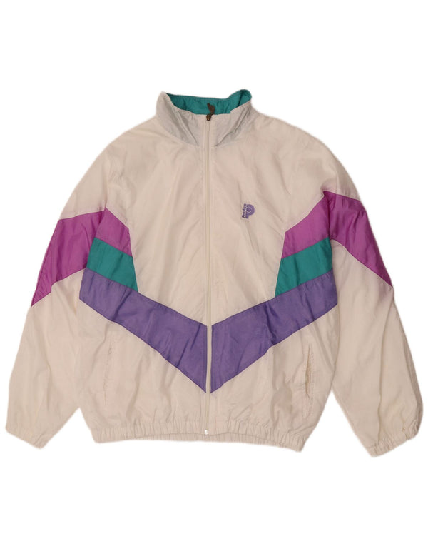 Pro Ace Mens Tracksuit Top Jacket Large Off White Colourblock Polyamide
