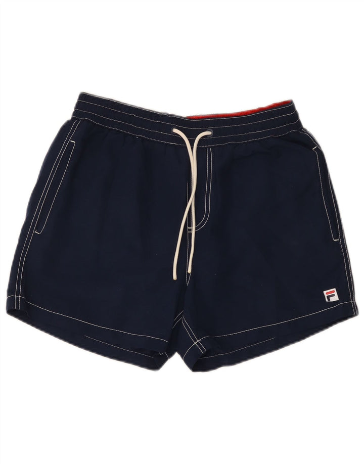 Fila Mens Swimming Shorts Small  Navy Blue Polyester