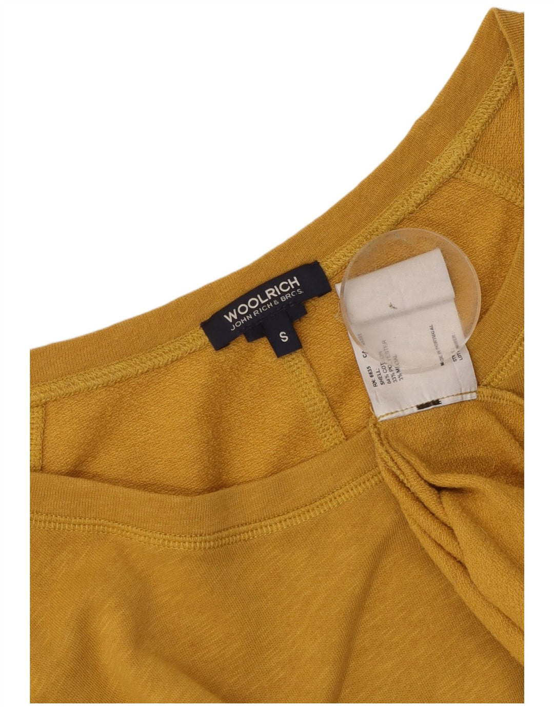 Woolrich Womens Oversized Top Long Sleeve UK 10 Small Yellow Cotton