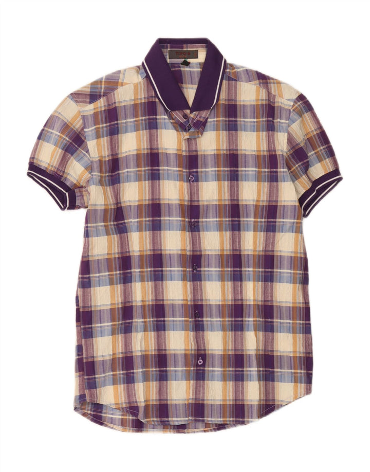 Tipo' S Mens Short Sleeve Slim Shirt XL Multicoloured Check Cotton