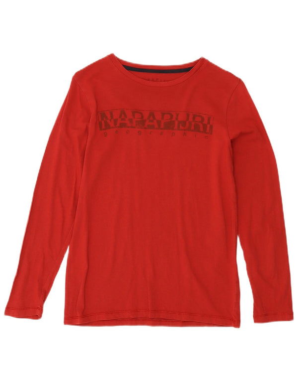 Napapijri Boys Graphic Top Long Sleeve 11-12 Years Red