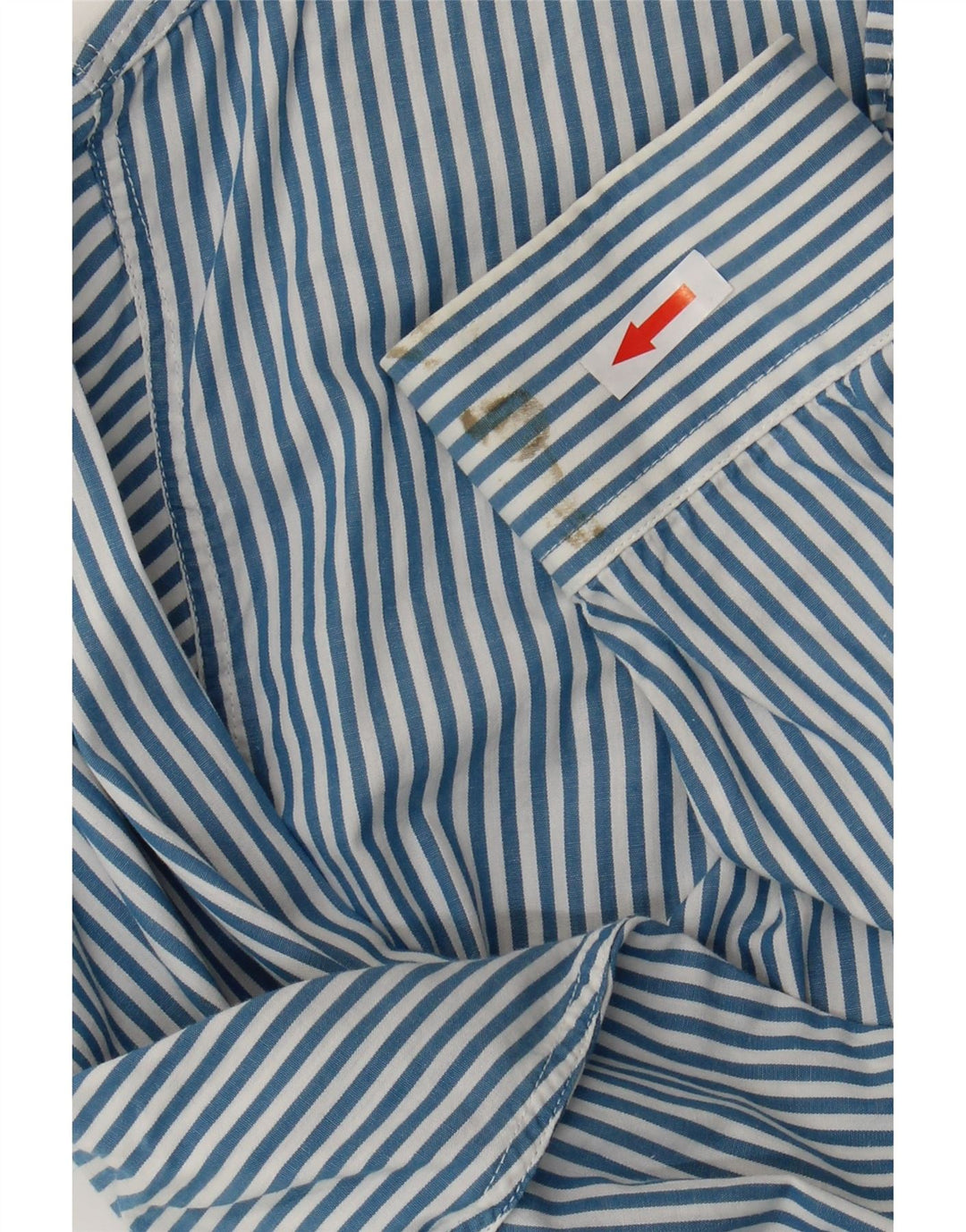 NAVIGARE Mens Shirt Large Blue Pinstripe Cotton