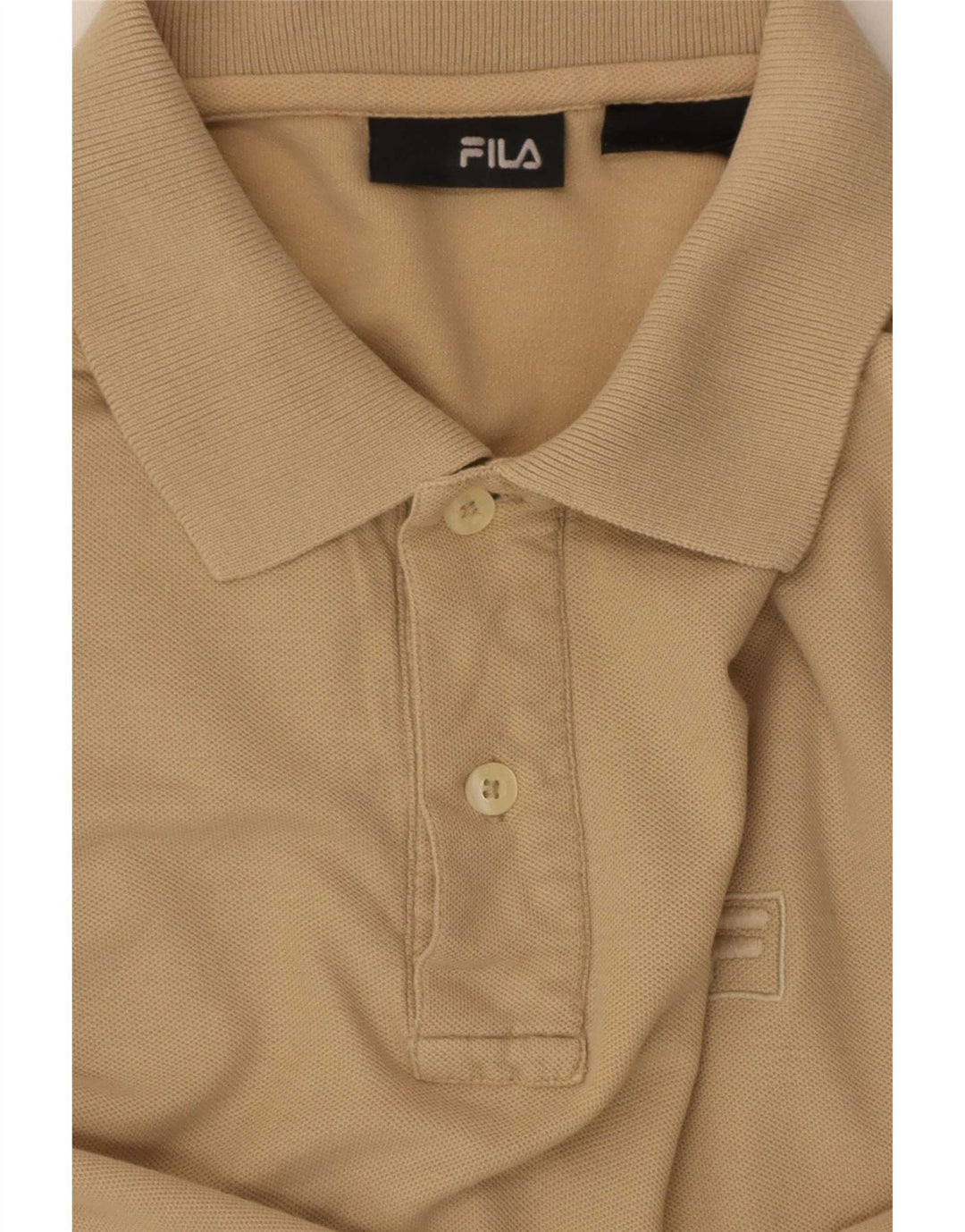 Fila Mens Short Sleeve Regular Fit Polo Shirt Medium Beige