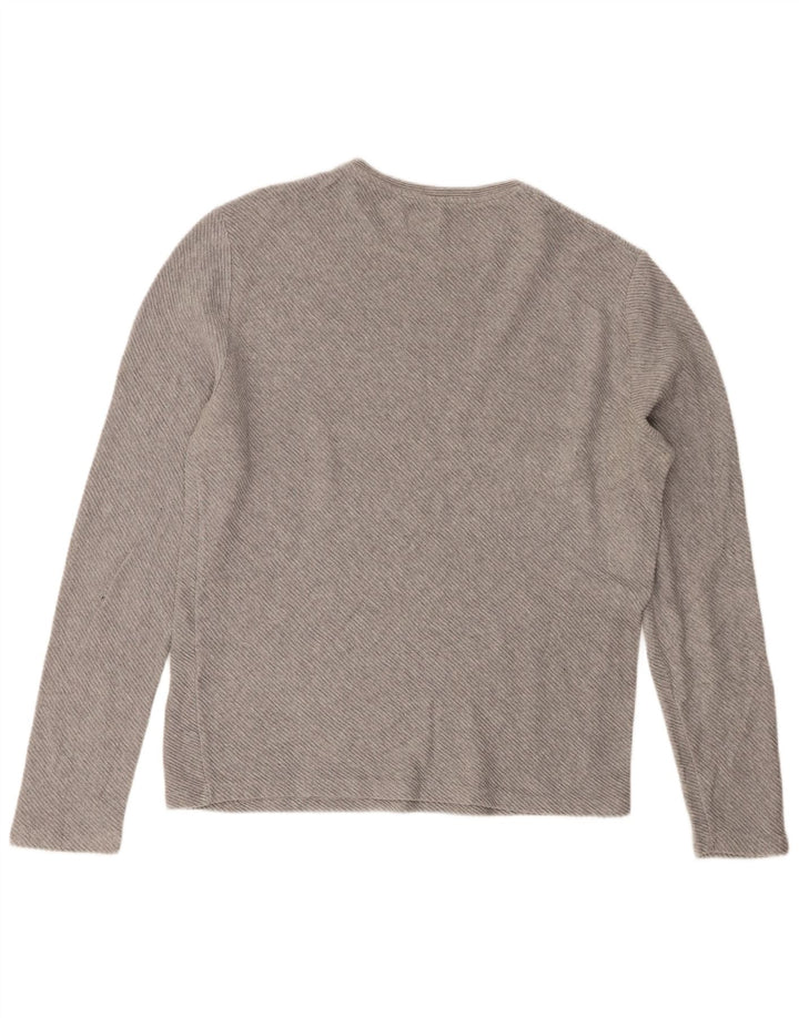 Zara Mens Top Long Sleeve Large Grey Cotton