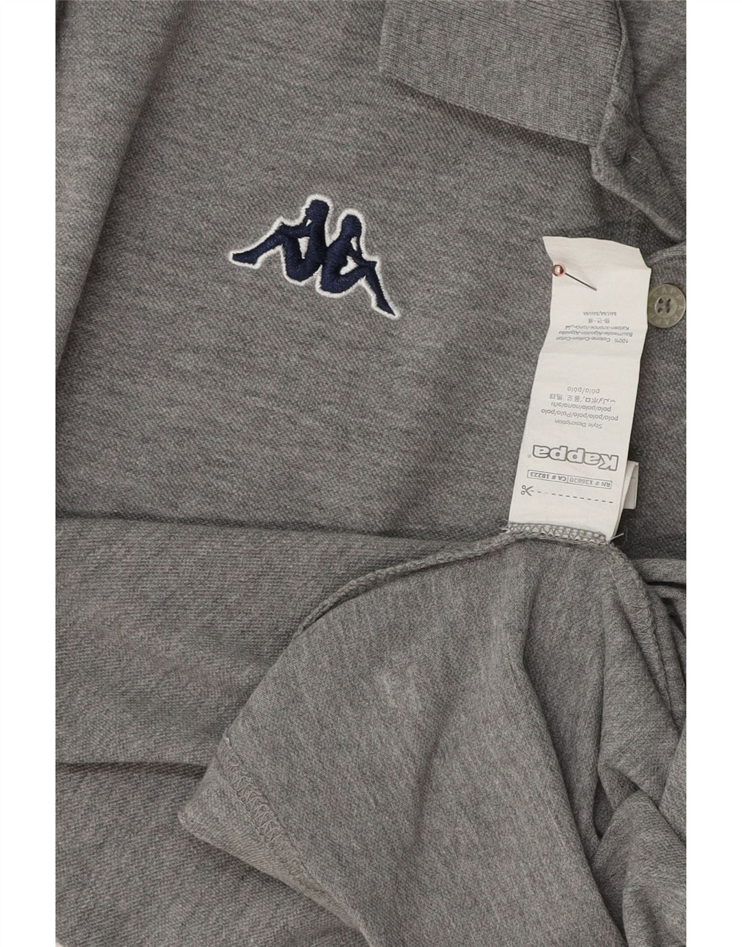 KAPPA Mens Polo Shirt Medium Grey Cotton