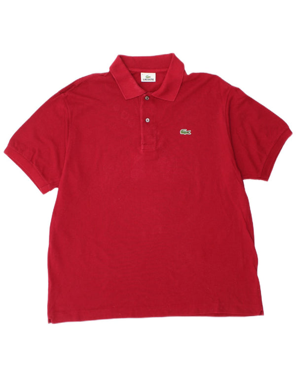 LACOSTE Mens Polo Shirt Size 6 XL Red Cotton