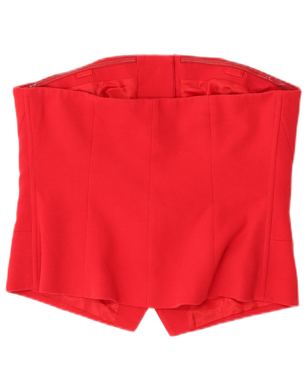 Marks & Spencer Womens Corset Top UK 14 Medium Red Polyester