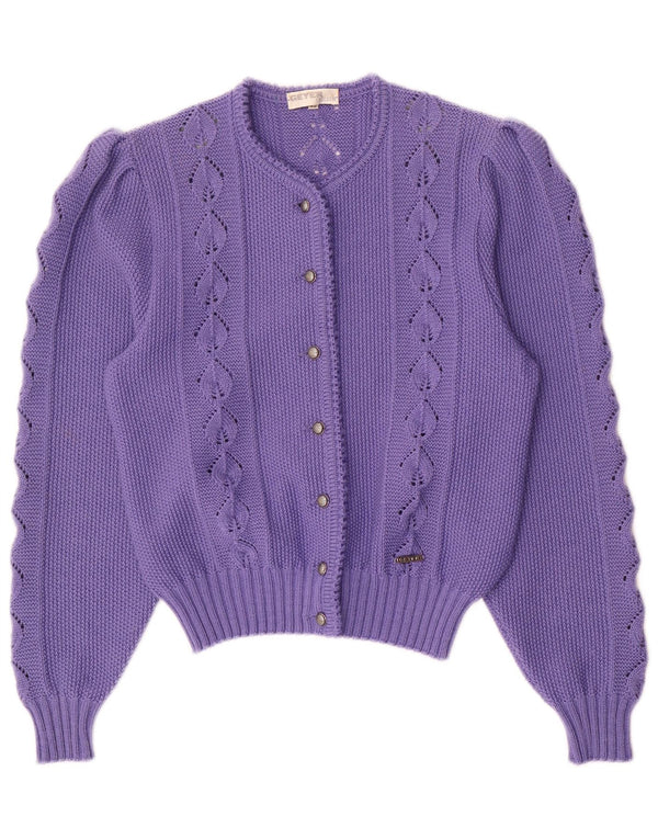 Geyer Womens Cardigan Sweater EU 42 Large Purple New Wool