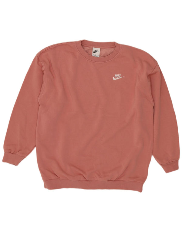 Nike Girls Sweatshirt Jumper 13-14 Years XL Pink Cotton
