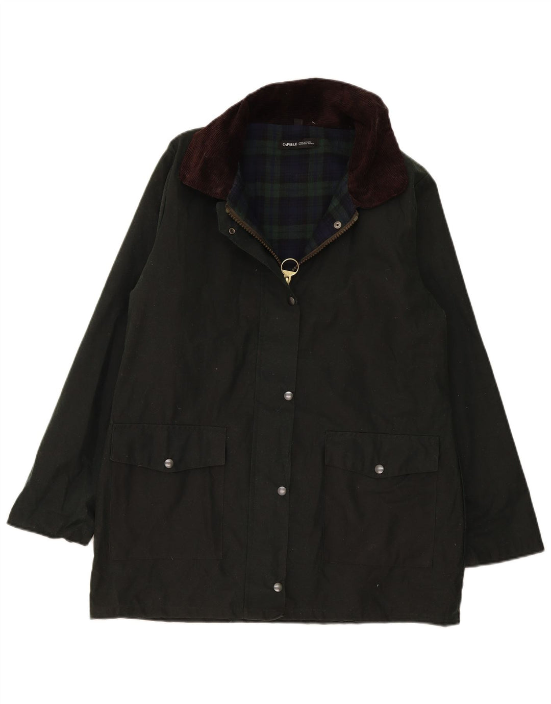 Capsule Womens Waxed Cotton Overcoat UK 16 Large Green