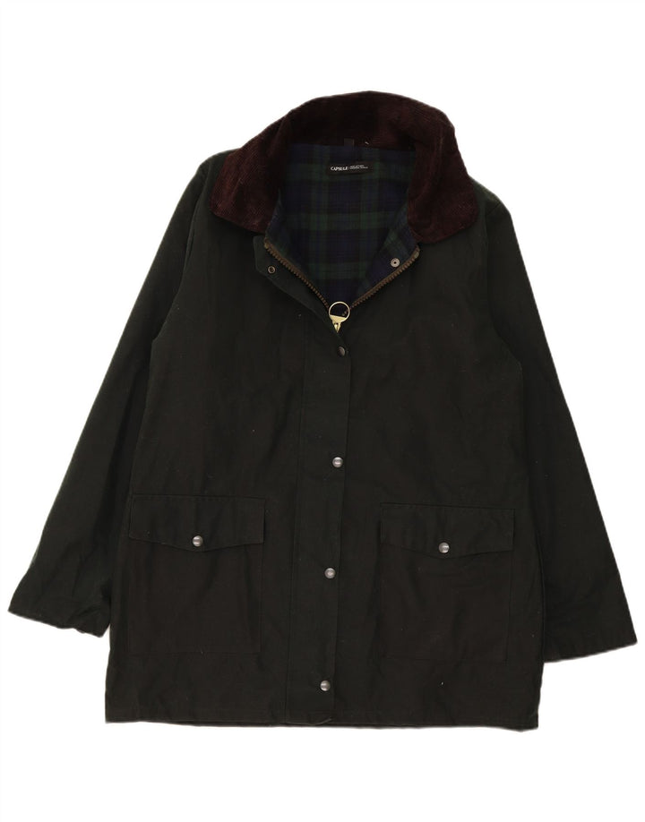 Capsule Womens Waxed Cotton Overcoat UK 16 Large Green
