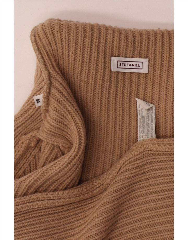 Stefanel Womens Roll Neck Jumper Sweater UK 12 Medium Brown Wool