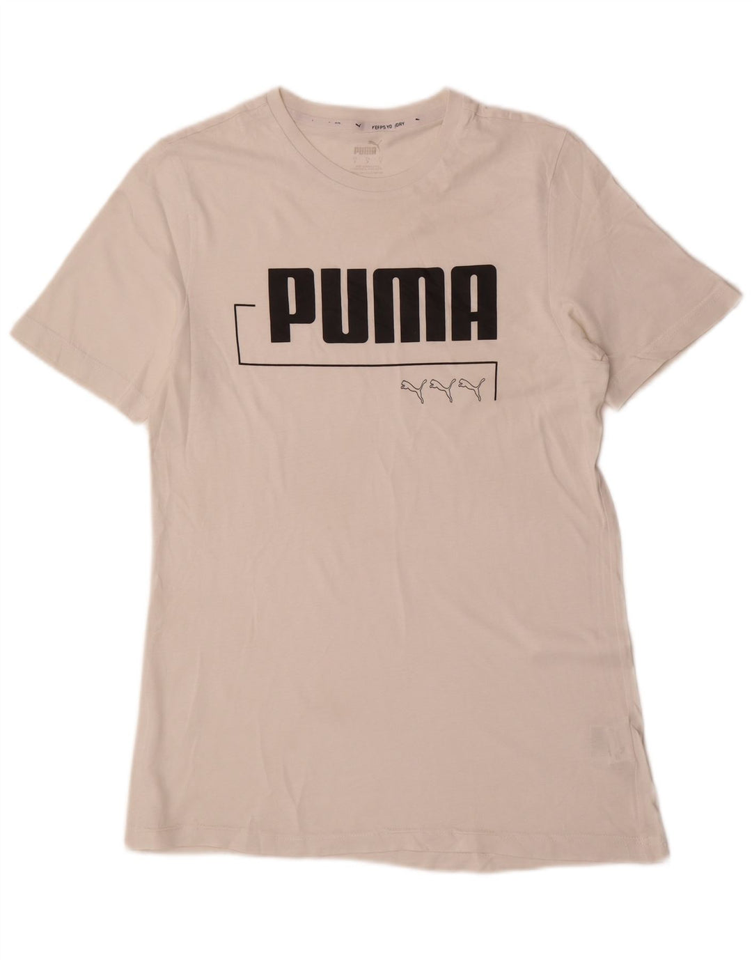 Puma Mens Graphic T-Shirt Top Small White