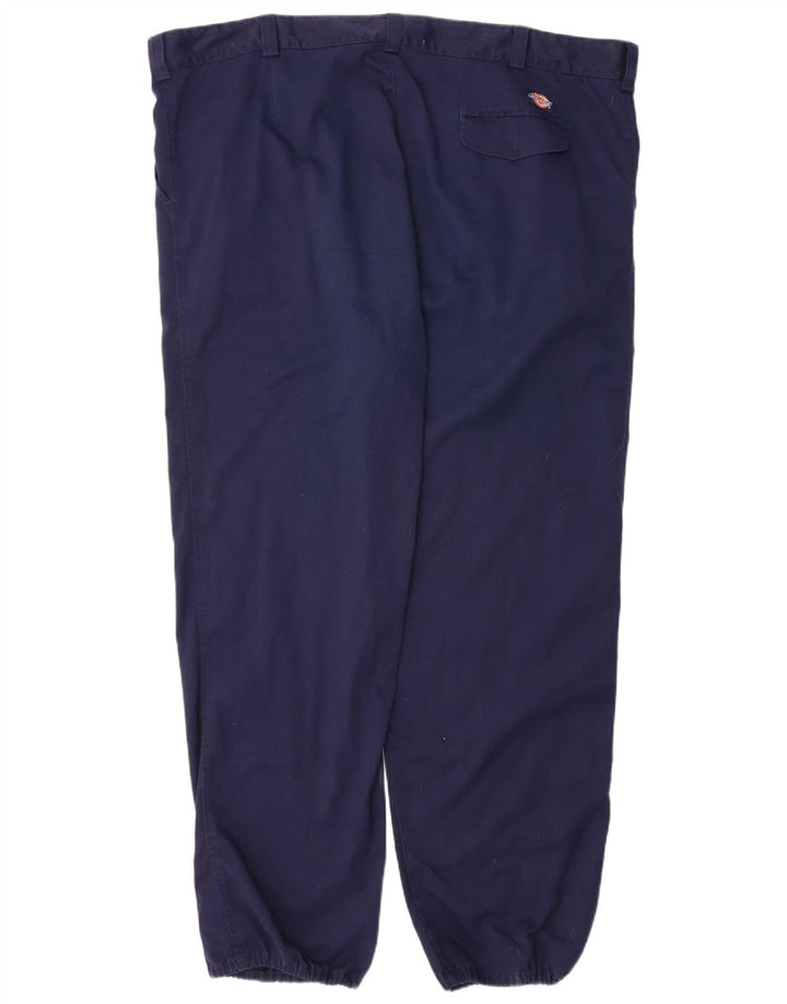DICKIES Mens Tapered Chino Trousers W48 L32 Navy Blue Polyester