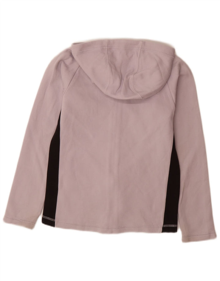 PUMA Girls Zip Hoodie Sweater 13-14 Years Purple Colourblock Cotton