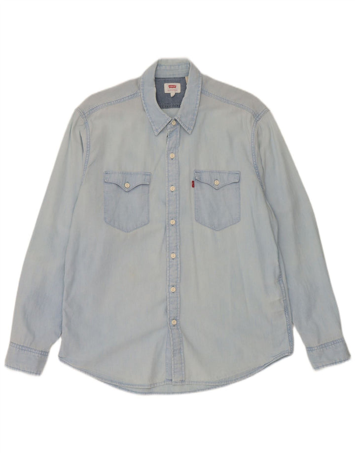 Levi's Mens Denim Shirt Medium Blue Cotton