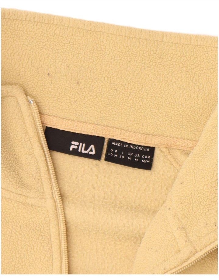 Fila Mens Fleece Jacket UK 38 Medium Yellow Polyester