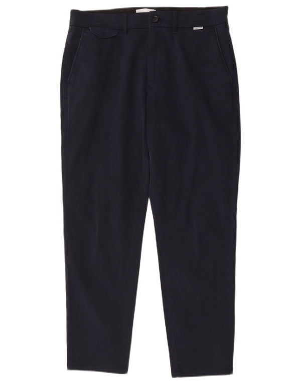 Calvin Klein Mens Slim Chino Trousers W31 L27 Navy Blue Cotton
