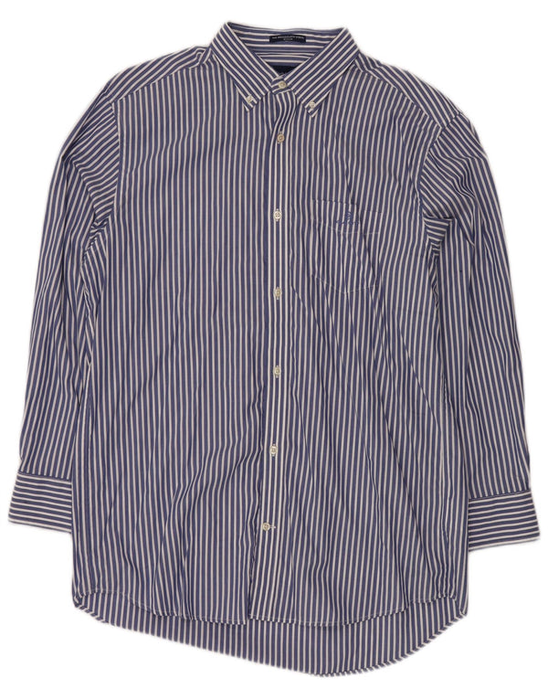 GANT Mens Regular Fit Shirt Size 41/42 16 1/2 Large Blue Striped Cotton