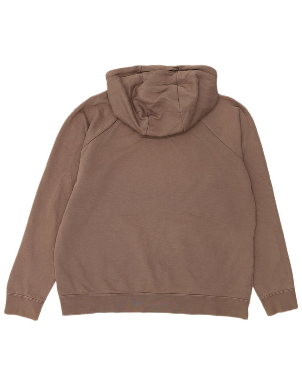 Nike Mens Hoodie Jumper Large Brown Cotton