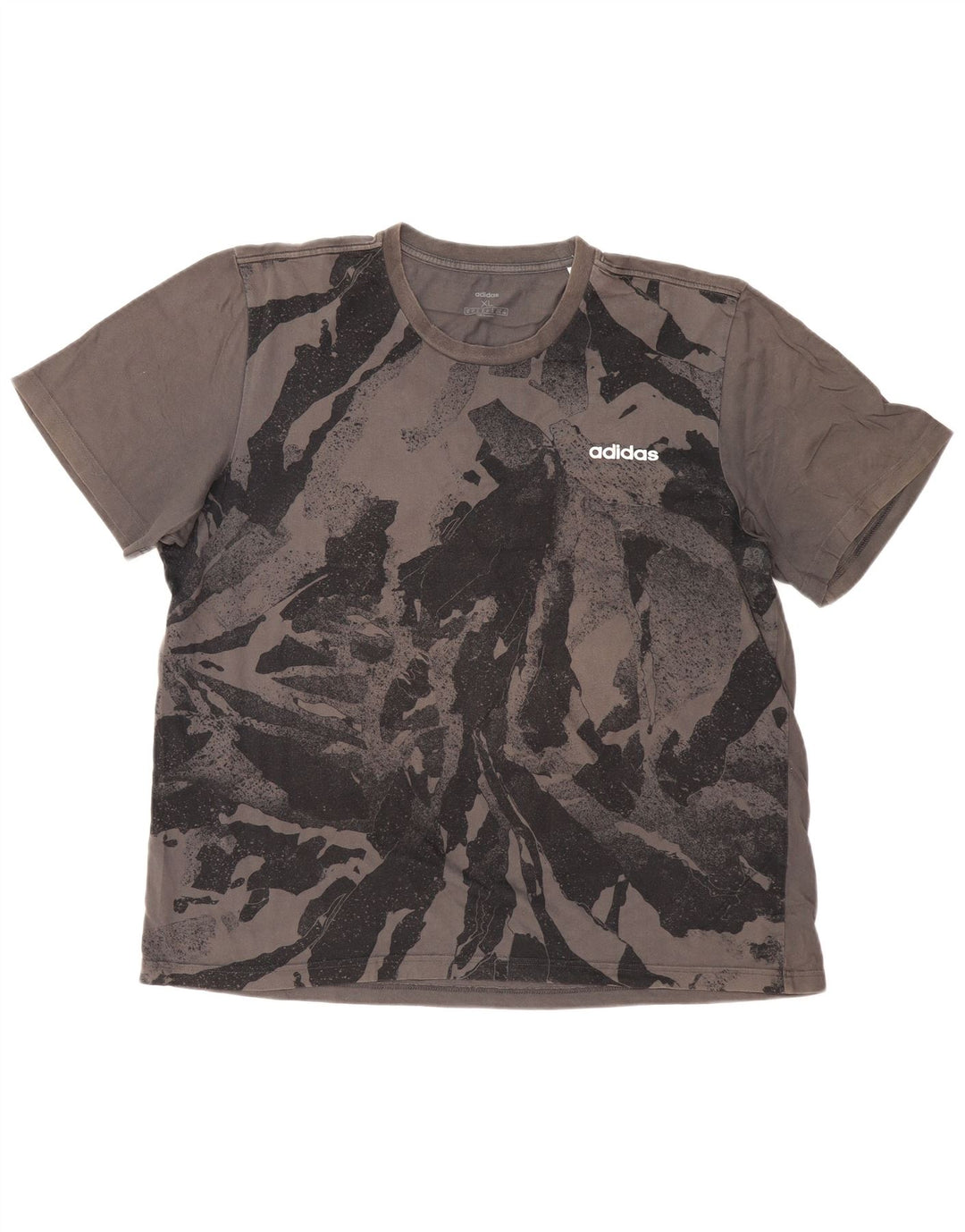 ADIDAS Mens Abstract Pattern T-Shirt Top XL Grey