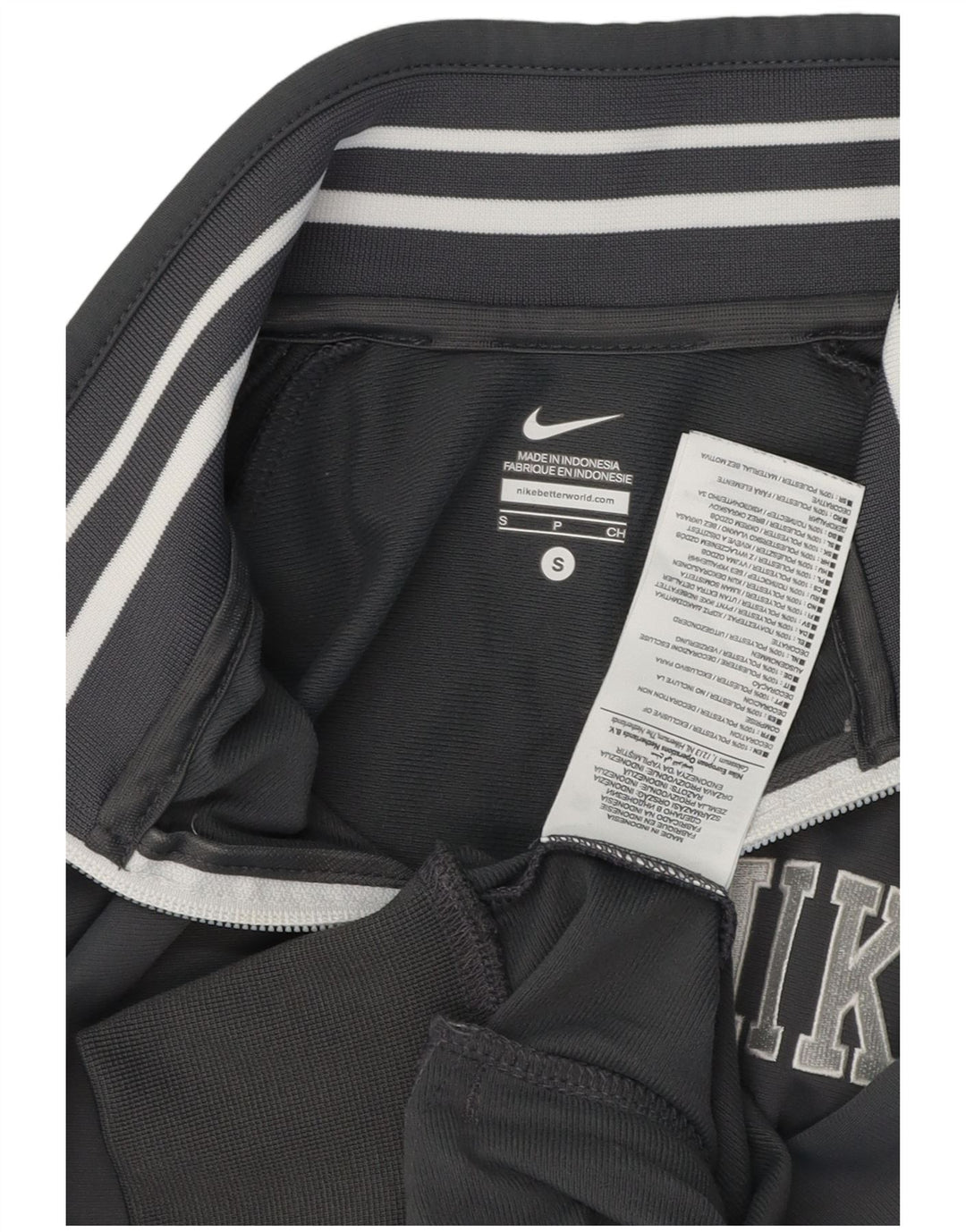 Nike Womens Graphic Tracksuit Top Jacket Small Grey Polyester