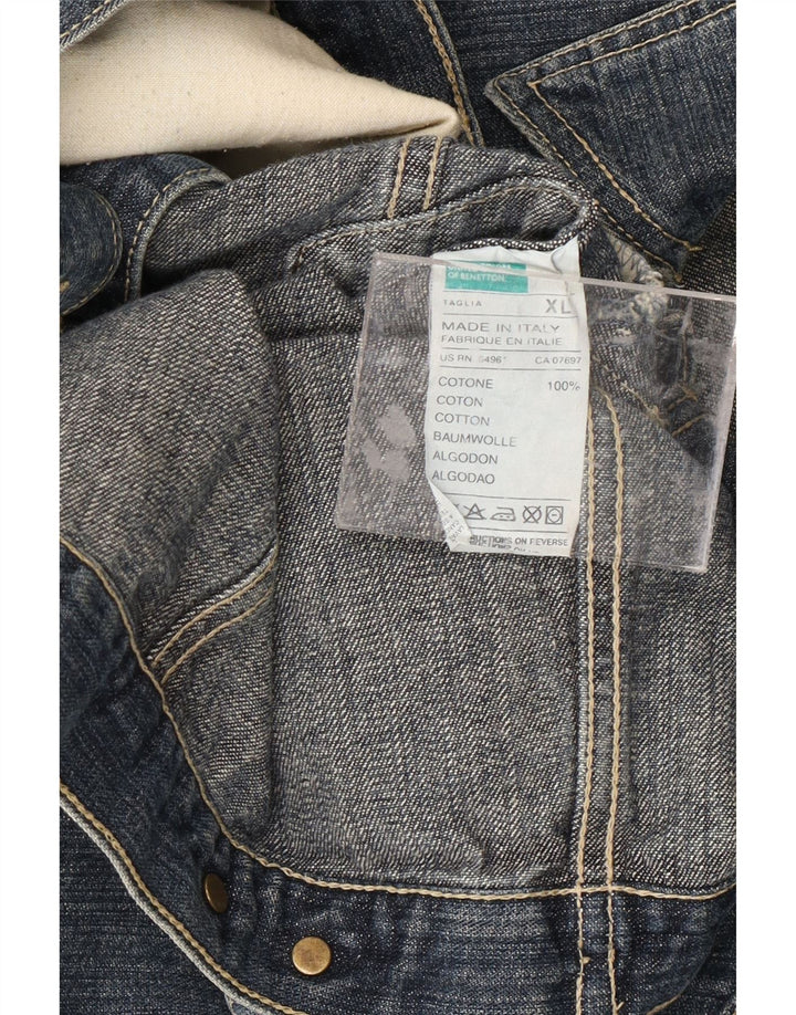 BENETTON Womens Denim Jacket UK 18 XL Blue Cotton