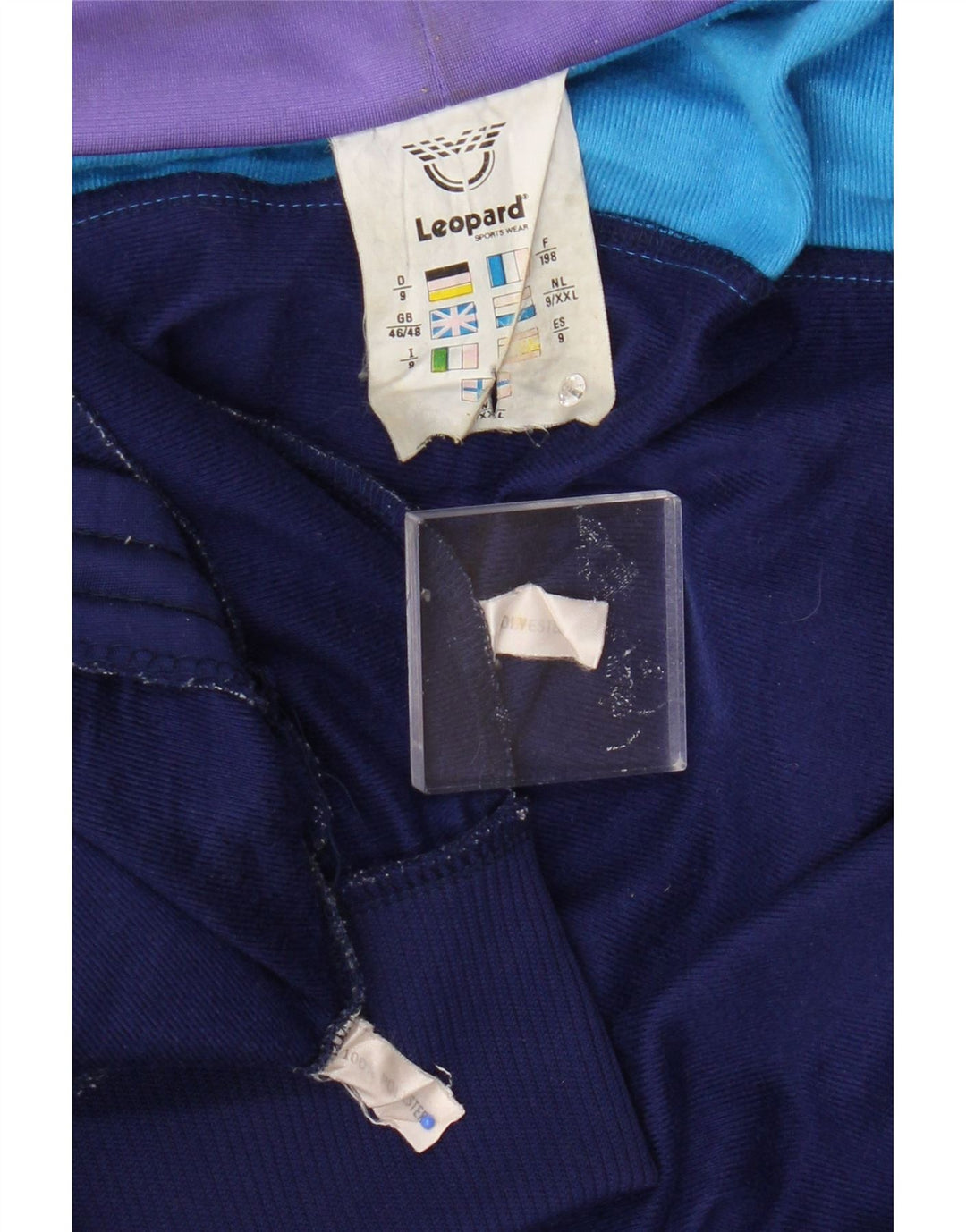 Leopard Mens Full Tracksuit UK 46/48 XL  Navy Blue Colourblock Polyester