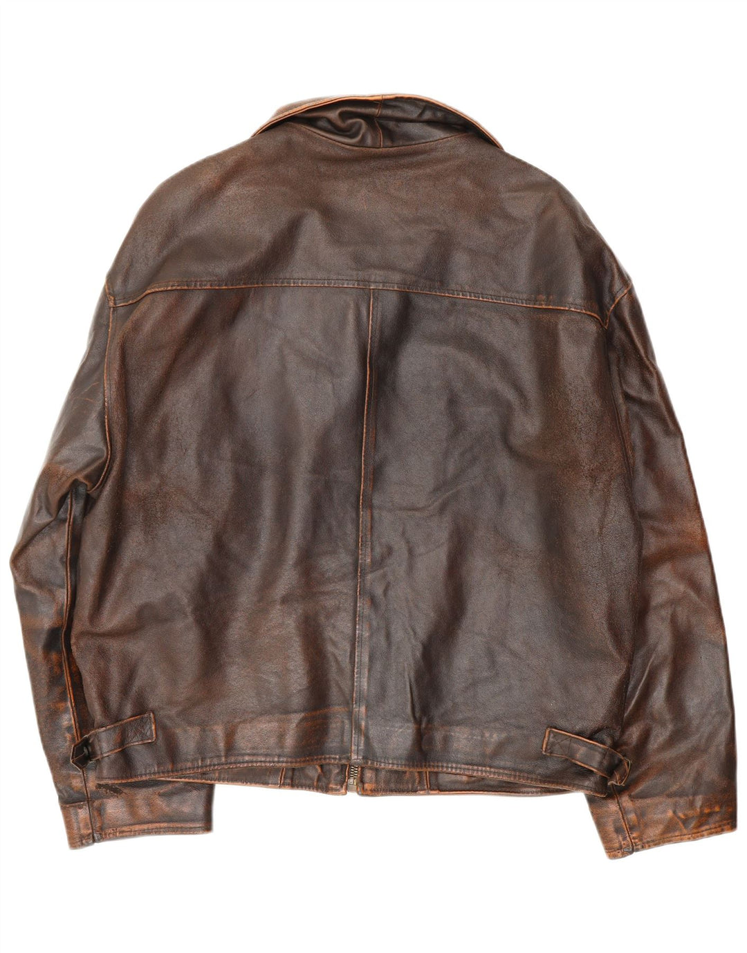ALAN GORDON Mens Leather Jacket IT 52 XL Brown Leather