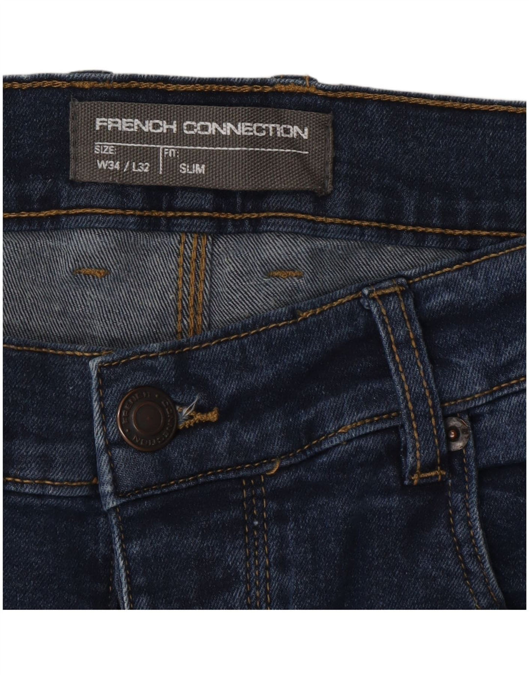 French Connection Mens Slim Jeans W34 L32 Blue Cotton
