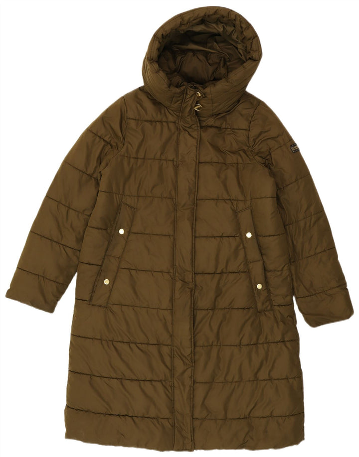 Barbour Womens Oversized Hooded Padded Coat UK 10 Small Khaki