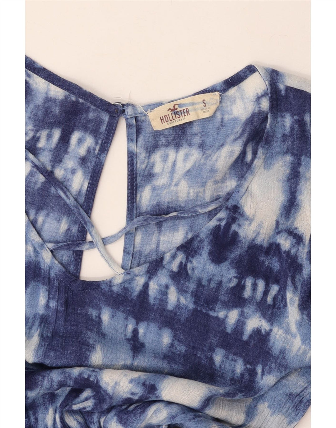 HOLLISTER Womens Playsuit UK 10 Small Blue Tie Dye Vintage Hollister and Second-Hand Hollister from Messina Hembry 