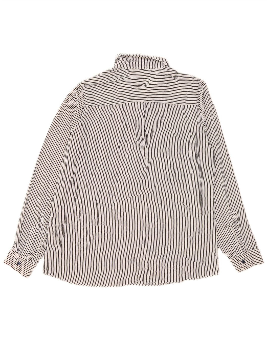 Oasis Womens Pullover Shirt Blouse UK 14 Large White Pinstripe Polyester