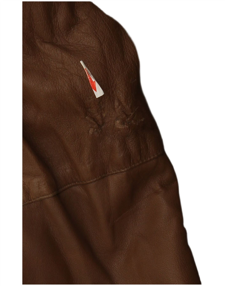 Vintage Mens Leather Jacket IT 58 4XL Brown Leather