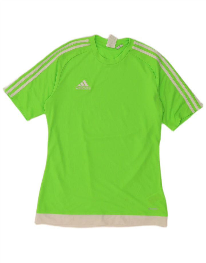 Adidas Mens Climalite T-Shirt Top Small Green Colourblock Polyester