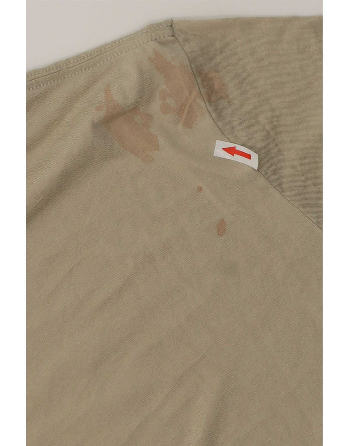 Under Armour Mens T-Shirt Top Medium Beige Cotton