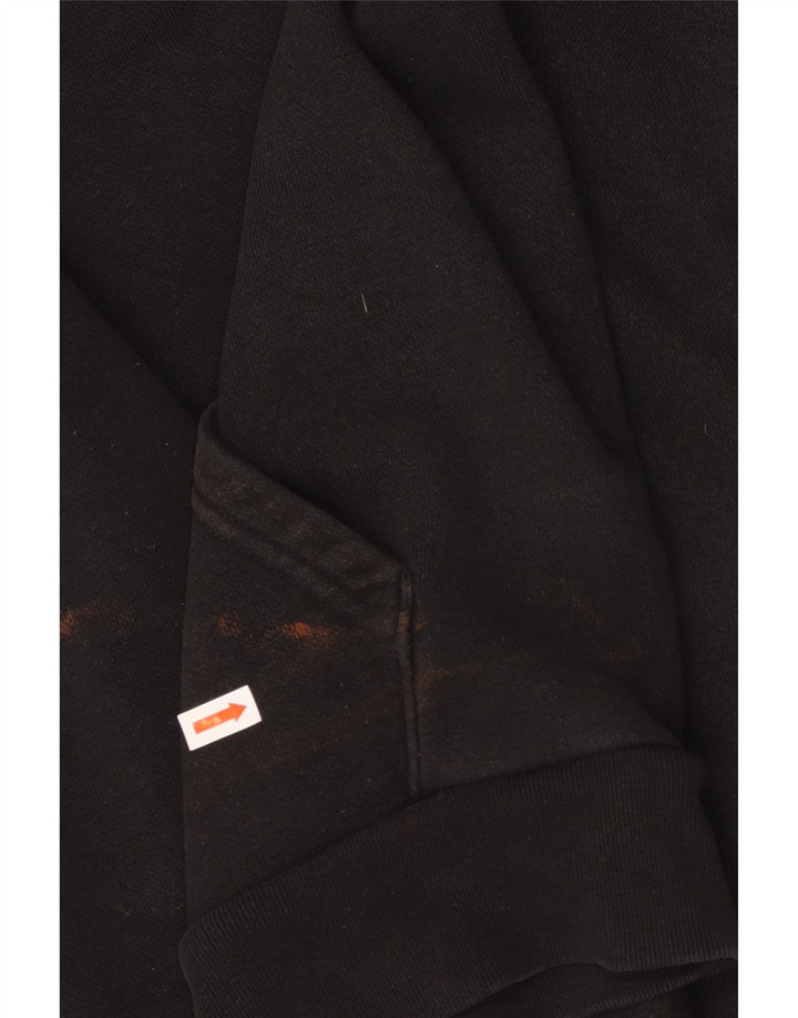 ADIDAS Mens Hoodie Jumper Medium Black Cotton