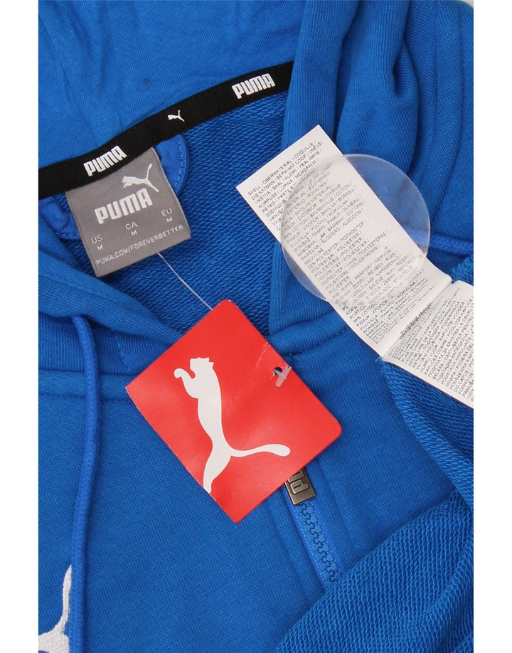 Puma Mens Zip Hoodie Sweater Medium Blue Cotton