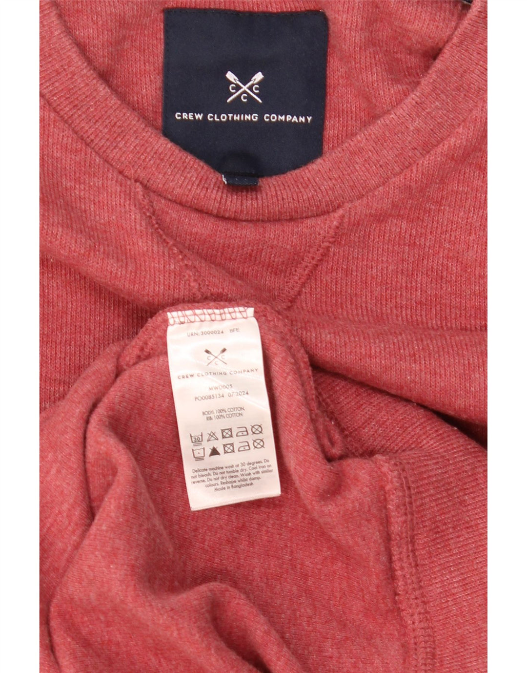 CREW CLOTHING Mens Crew Neck Jumper Sweater Medium Red Cotton