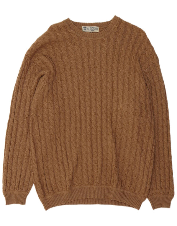 MC Bellwood Mens Crew Neck Jumper Sweater IT 50 Medium Brown Camelhair