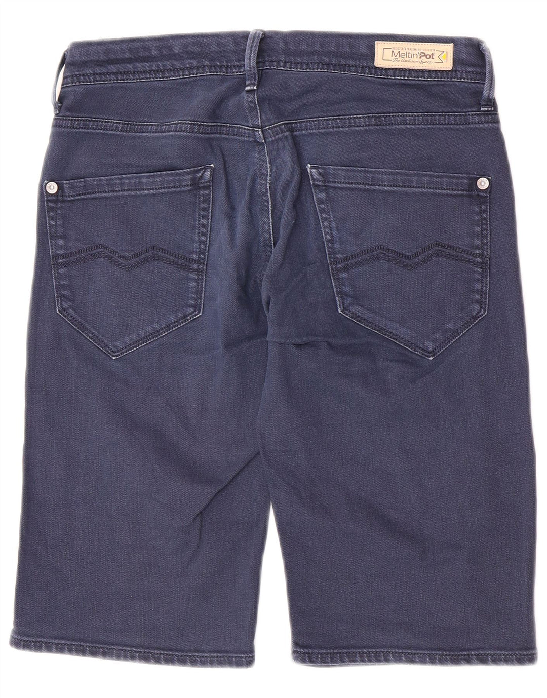 Meltin' Pot Mens Denim Shorts W31 Medium Navy Blue Cotton