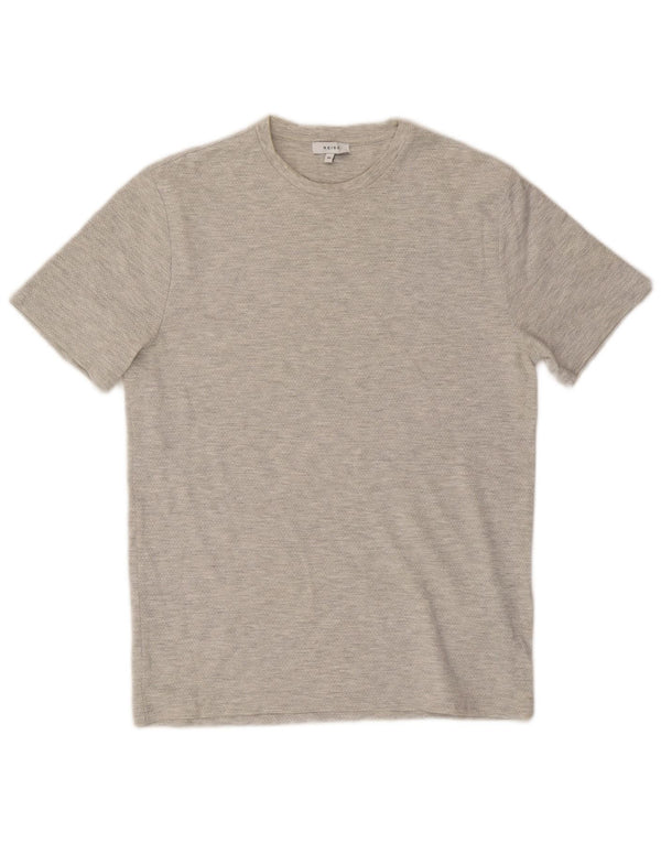 Reiss Mens T-Shirt Top Medium Grey Flecked Cotton
