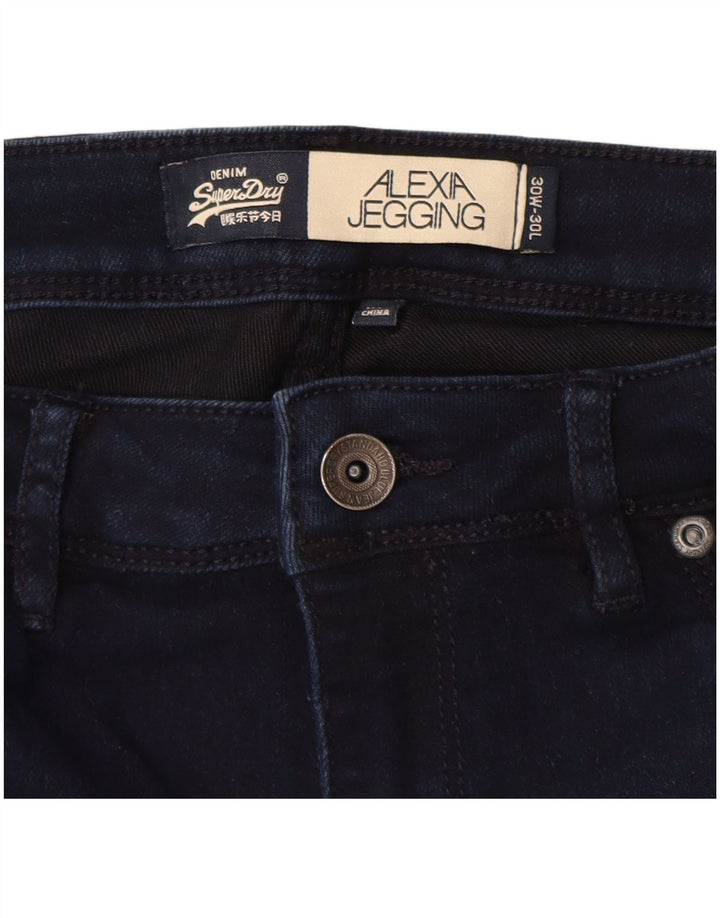 SUPERDRY Womens Alexia Jegging Skinny Jeans W30 L23 Navy Blue Cotton