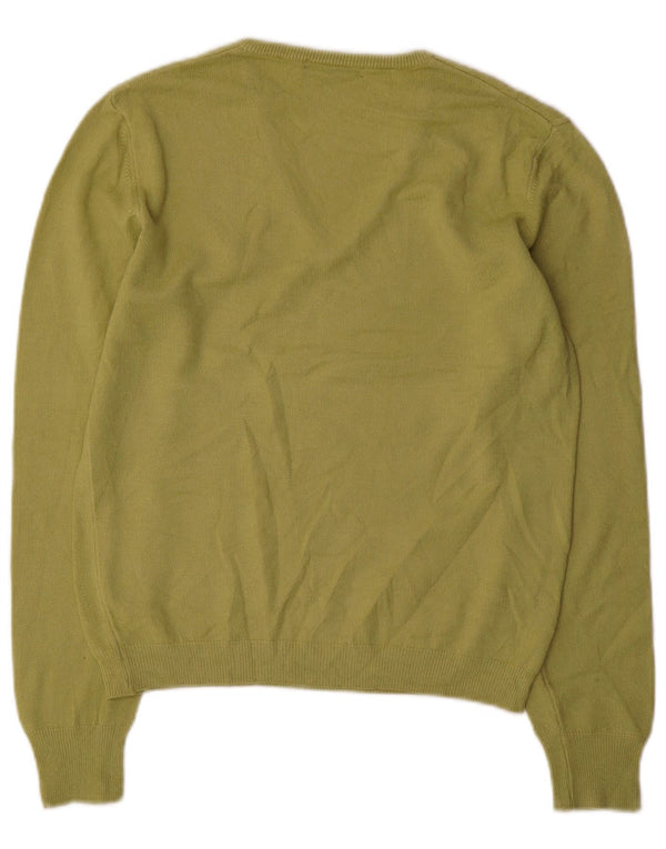 Zara Womens V-Neck Jumper Sweater UK 14 Large Green Acrylic