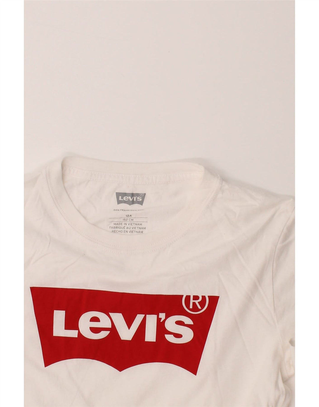 LEVI'S Boys Graphic Top Long Sleeve 11-12 Years  White Cotton Vintage Levi's and Second-Hand Levi's from Messina Hembry 