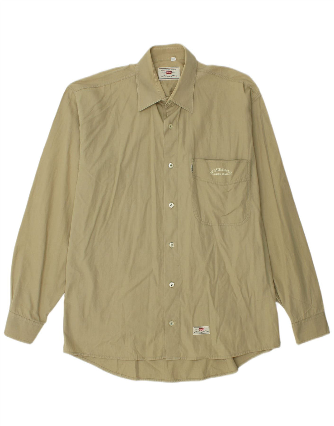 Levi's Mens Shirt Medium Khaki Cotton