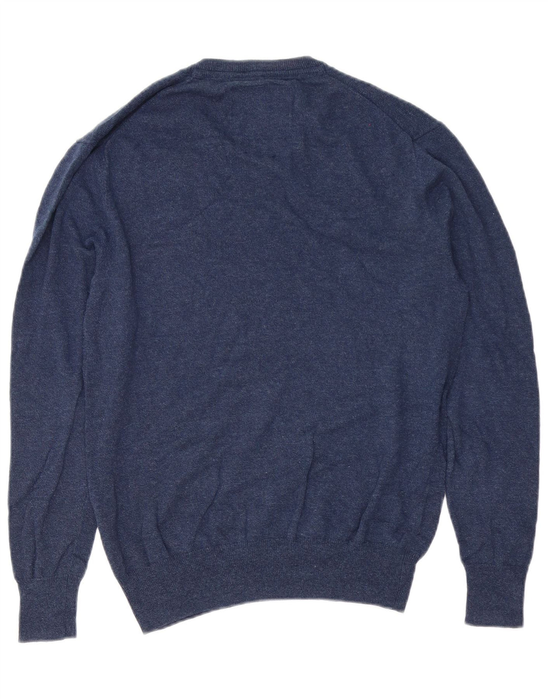 Superdry Mens V-Neck Jumper Sweater Medium Navy Blue Cotton