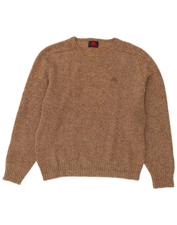 Kappa Womens Crew Neck Jumper Sweater UK 16 Large Brown Wool