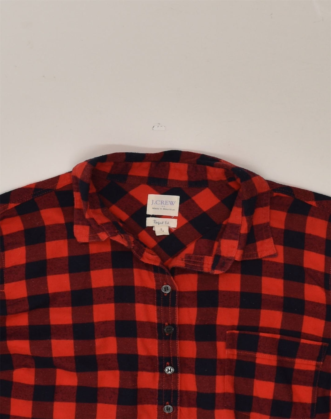 J. CREW Womens Perfect Fit Pullover Shirt UK 10 Small Red Gingham Cotton | Vintage J. Crew | Thrift | Second-Hand J. Crew | Used Clothing | Messina Hembry 