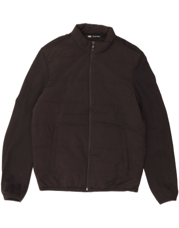 ZARA Mens Padded Jacket UK 38 Medium Black Polyester